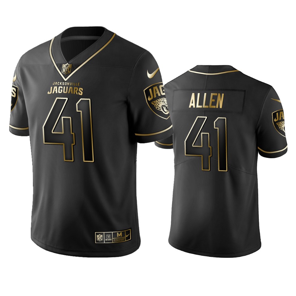 Men Nike Jaguars 41 Josh Allen Stitched NFL Vapor Untouchable Limited Black Golden Jersey